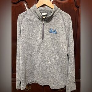 UCLA Bruins Champion 1/4‎ Zip Pullover Jacket Sweatshirt Men's Size Large Gray